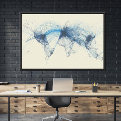 Aviation Map Air Traffic Flight Canvas Print