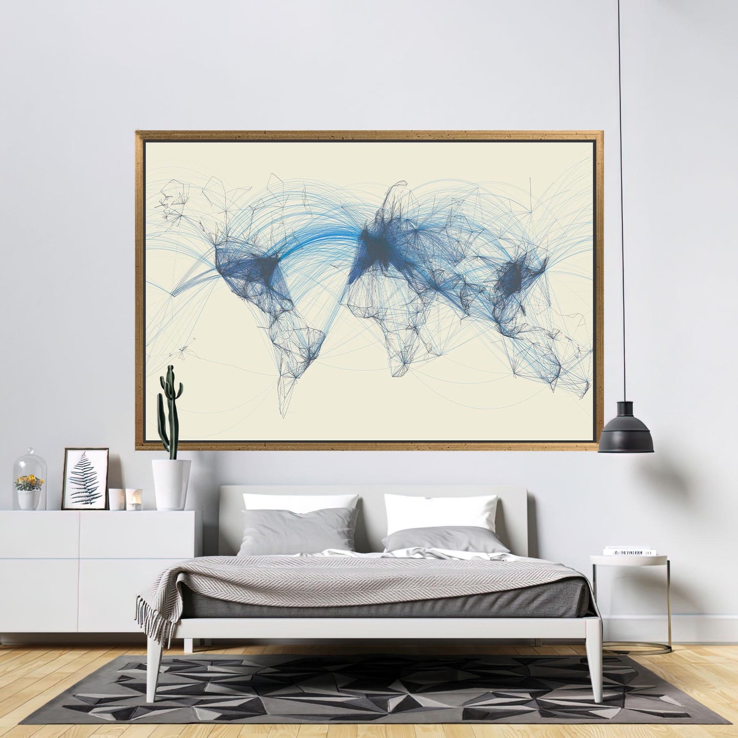 Aviation Map Air Traffic Flight Canvas Print