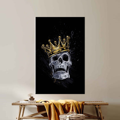Black and Gold Skull King Canvas Print