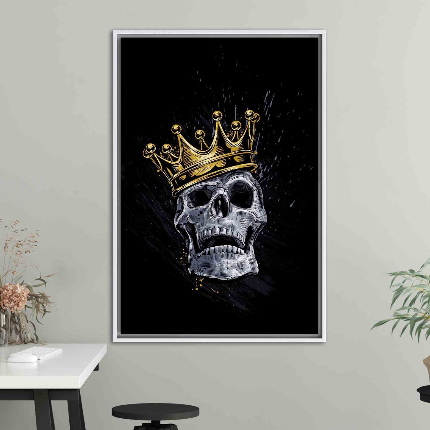 Black and Gold Skull King Canvas Print