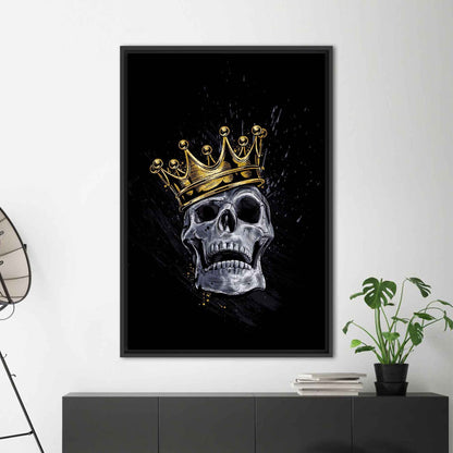 Black and Gold Skull King Canvas Print