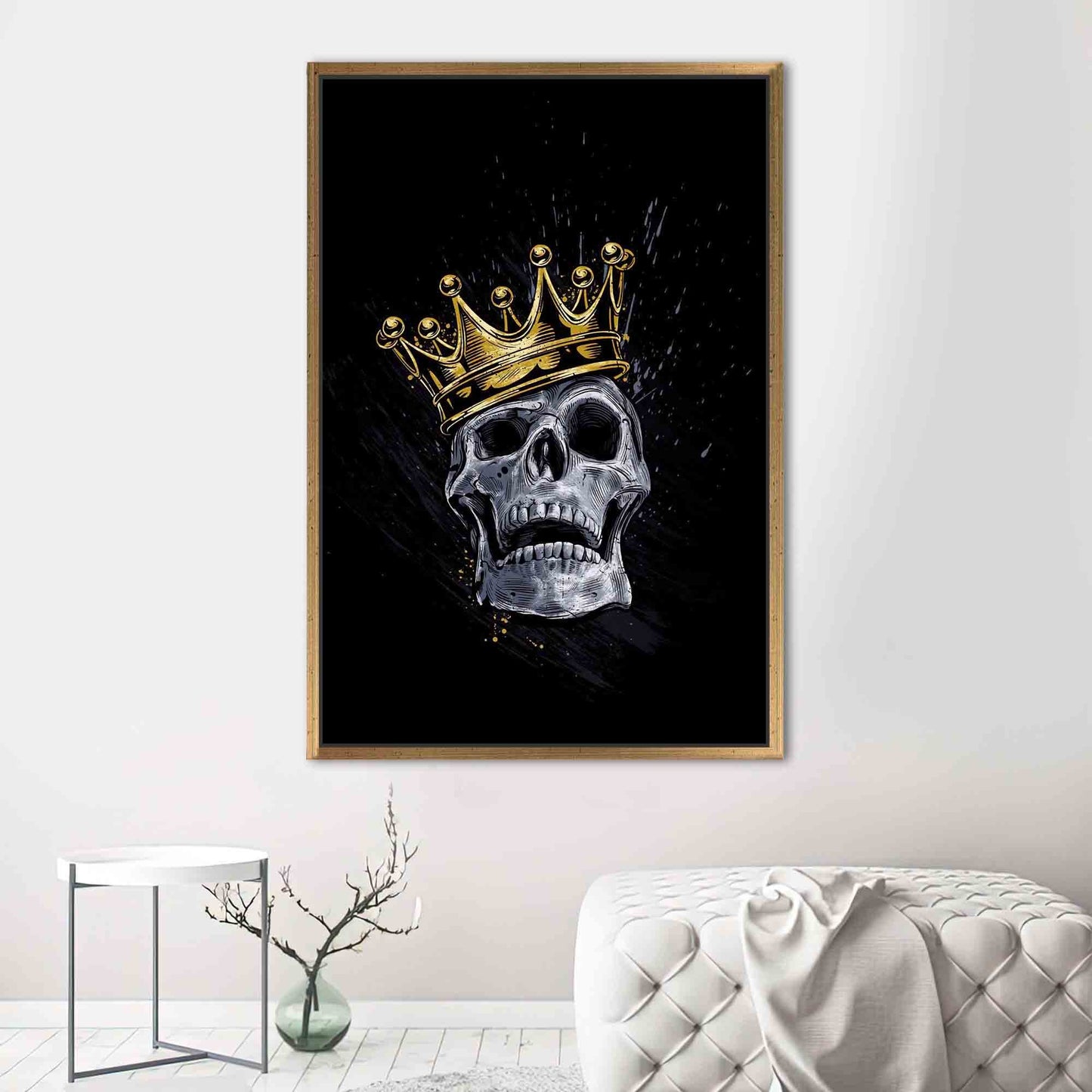 Black and Gold Skull King Canvas Print