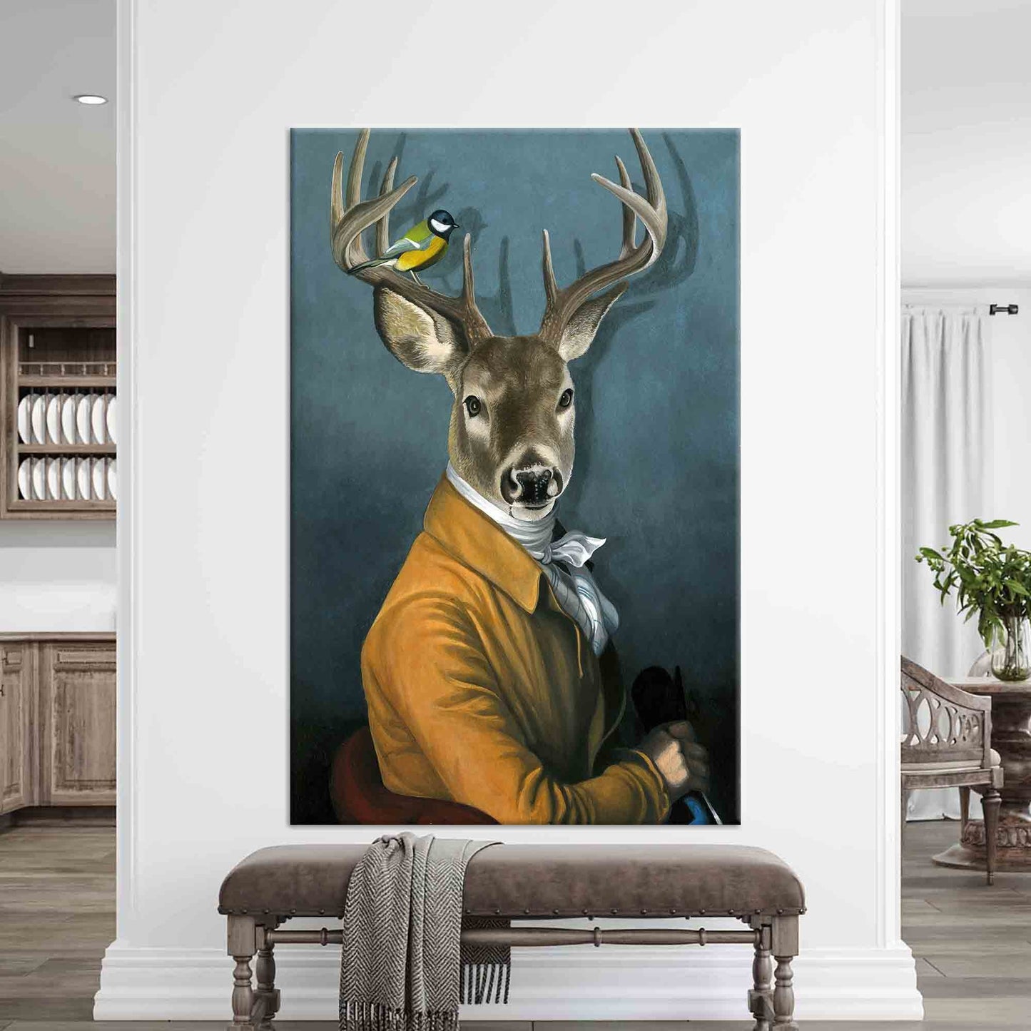 Deer Suit Abstract Canvas Print