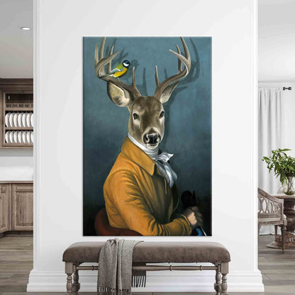 Deer Suit Abstract Canvas Print