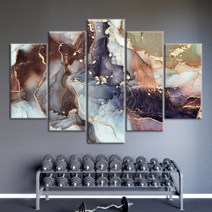 Gold Marble Alcohol Ink Shimmery Canvas Print