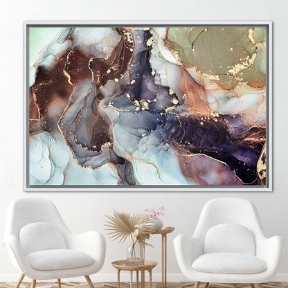 Gold Marble Alcohol Ink Shimmery Canvas Print