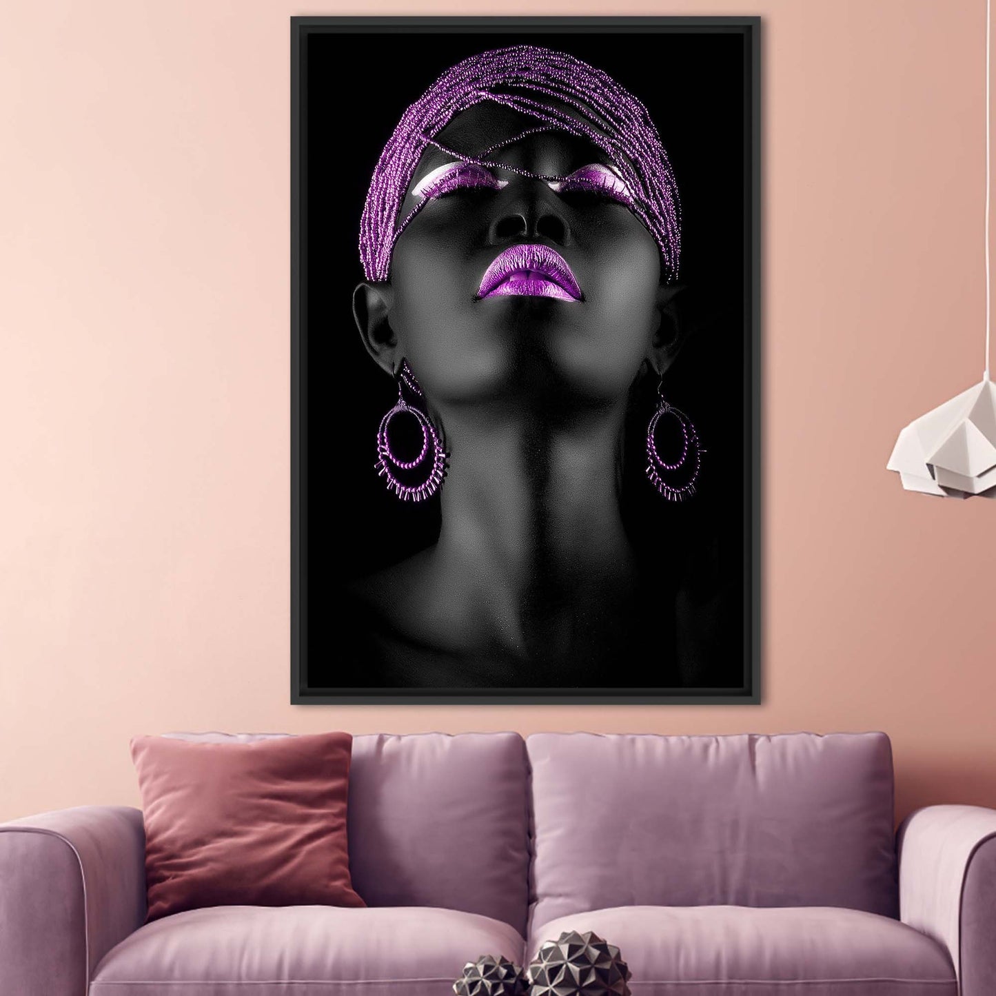 Shimmery Black Girl Purple Lip Canvas Print