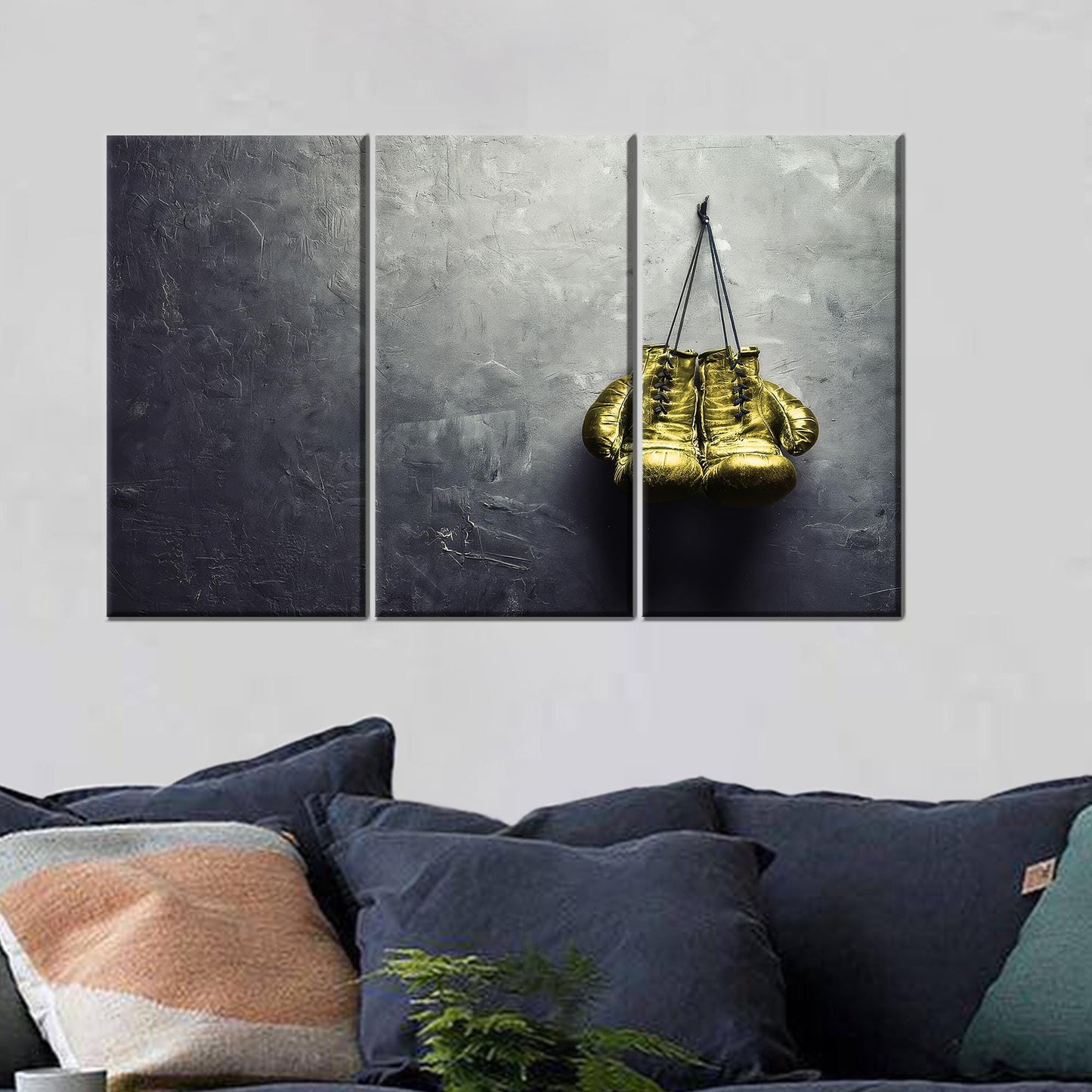 Golden Boxing Gloves Canvas Print