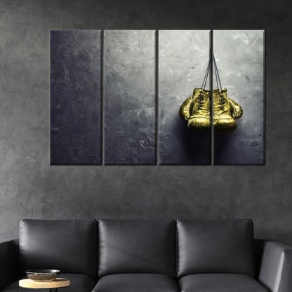 Golden Boxing Gloves Canvas Print