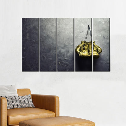 Golden Boxing Gloves Canvas Print