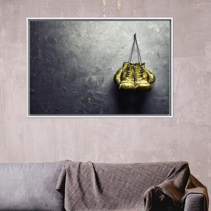 Golden Boxing Gloves Canvas Print