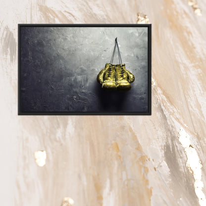 Golden Boxing Gloves Canvas Print