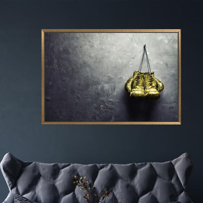 Golden Boxing Gloves Canvas Print