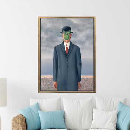 Surreal Canvas Print: The Son Of Man, Man And Apple Poster, Famous 3D Canvas, Personalized Baby Boy