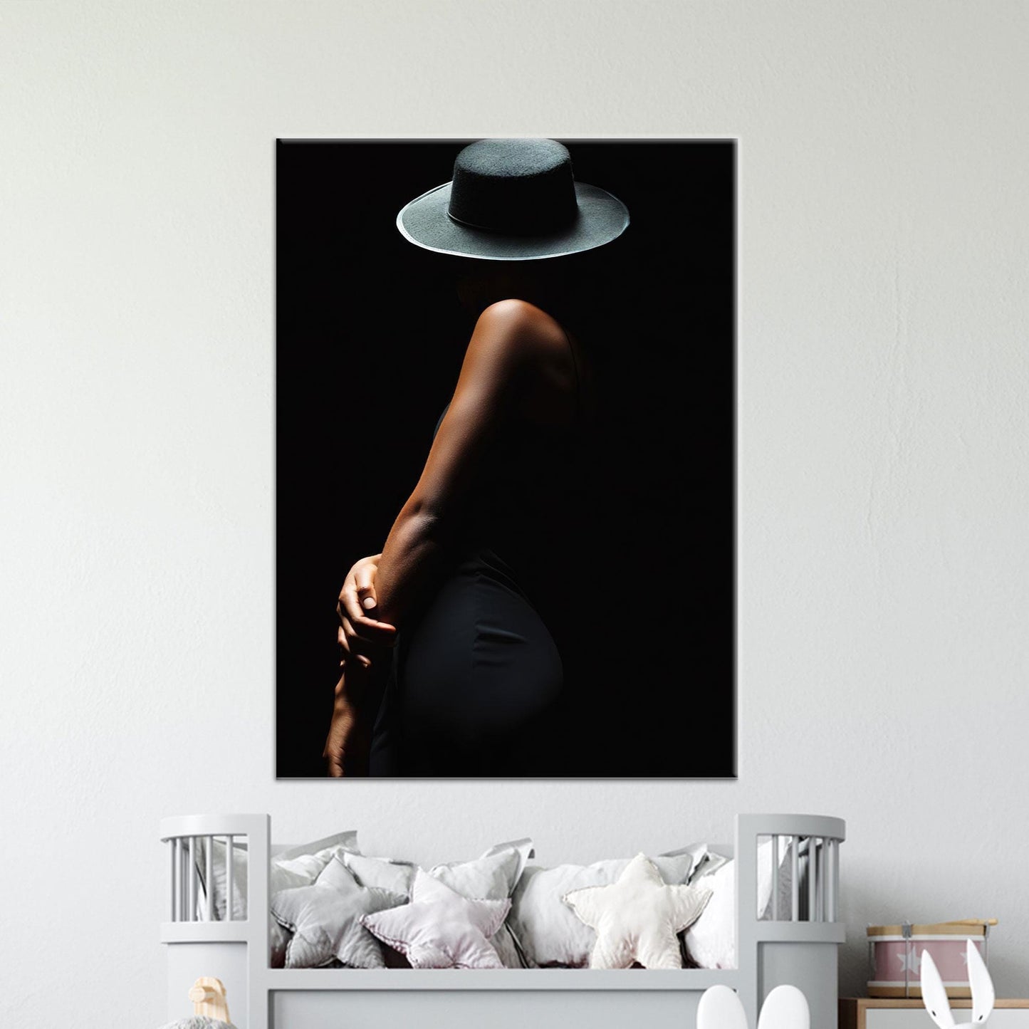 Modern Woman Silhouette Art Canvas Print - Boho Wall Decor, Personalized Gift for Mom