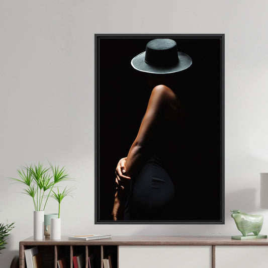 Modern Woman Silhouette Art Canvas Print - Boho Wall Decor, Personalized Gift for Mom