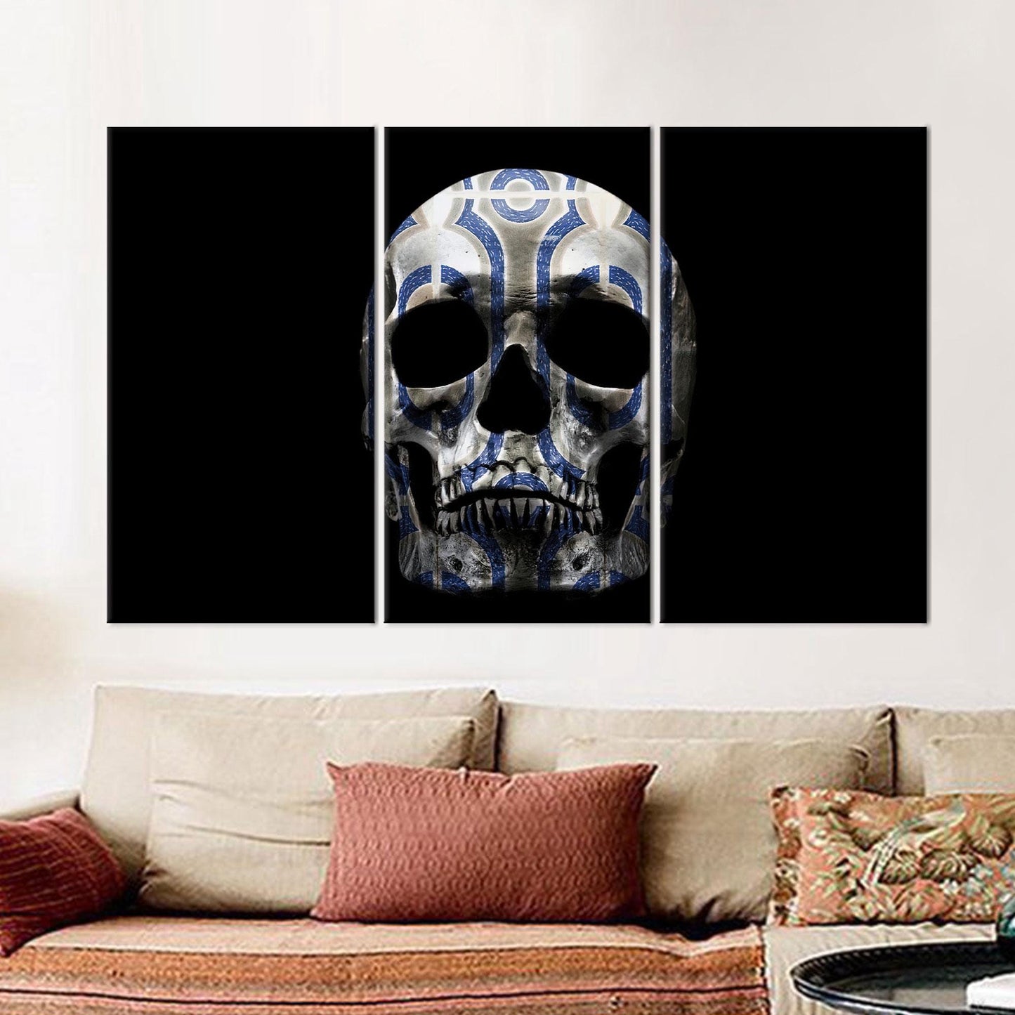 Skull Ornate Pattern Canvas Print