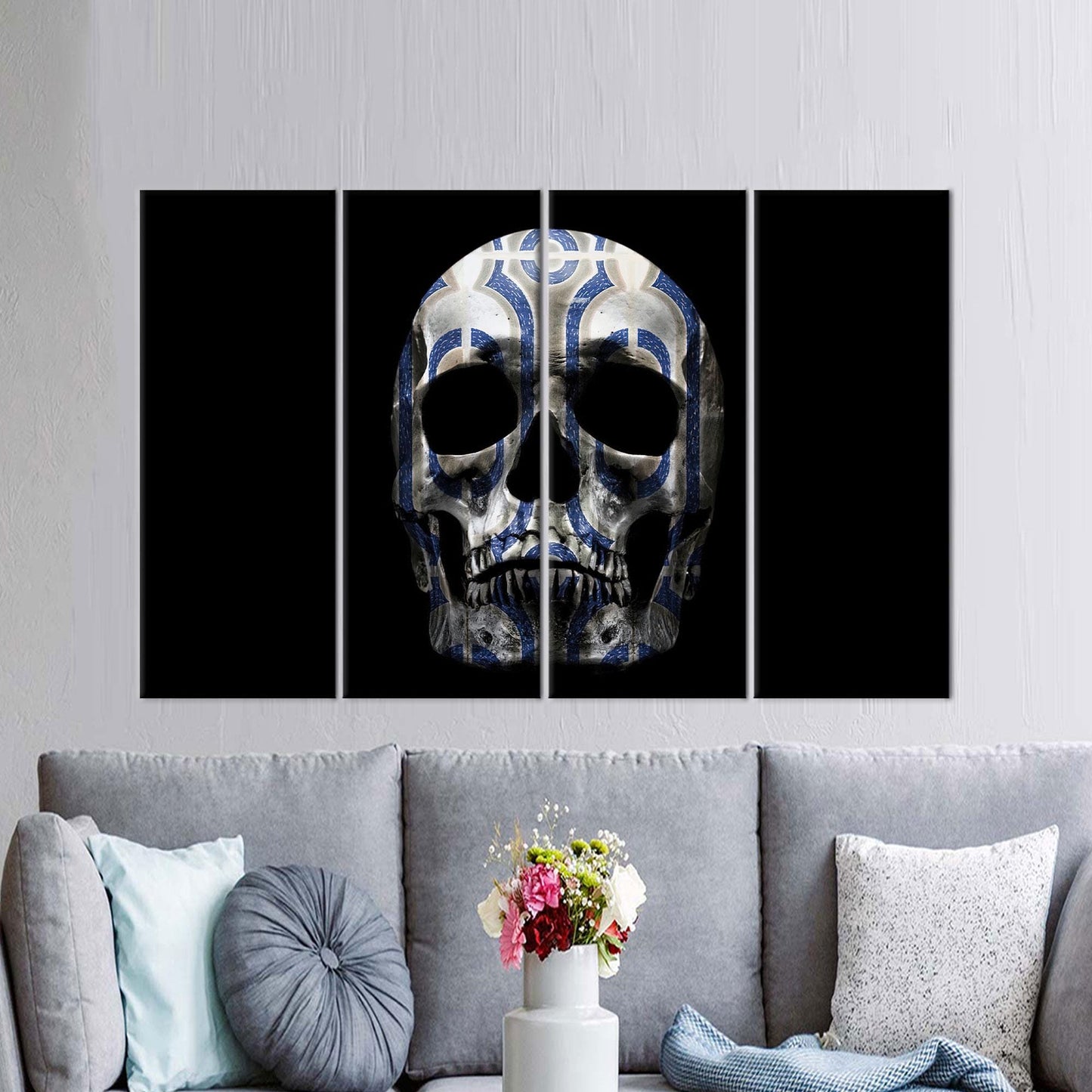 Skull Ornate Pattern Canvas Print
