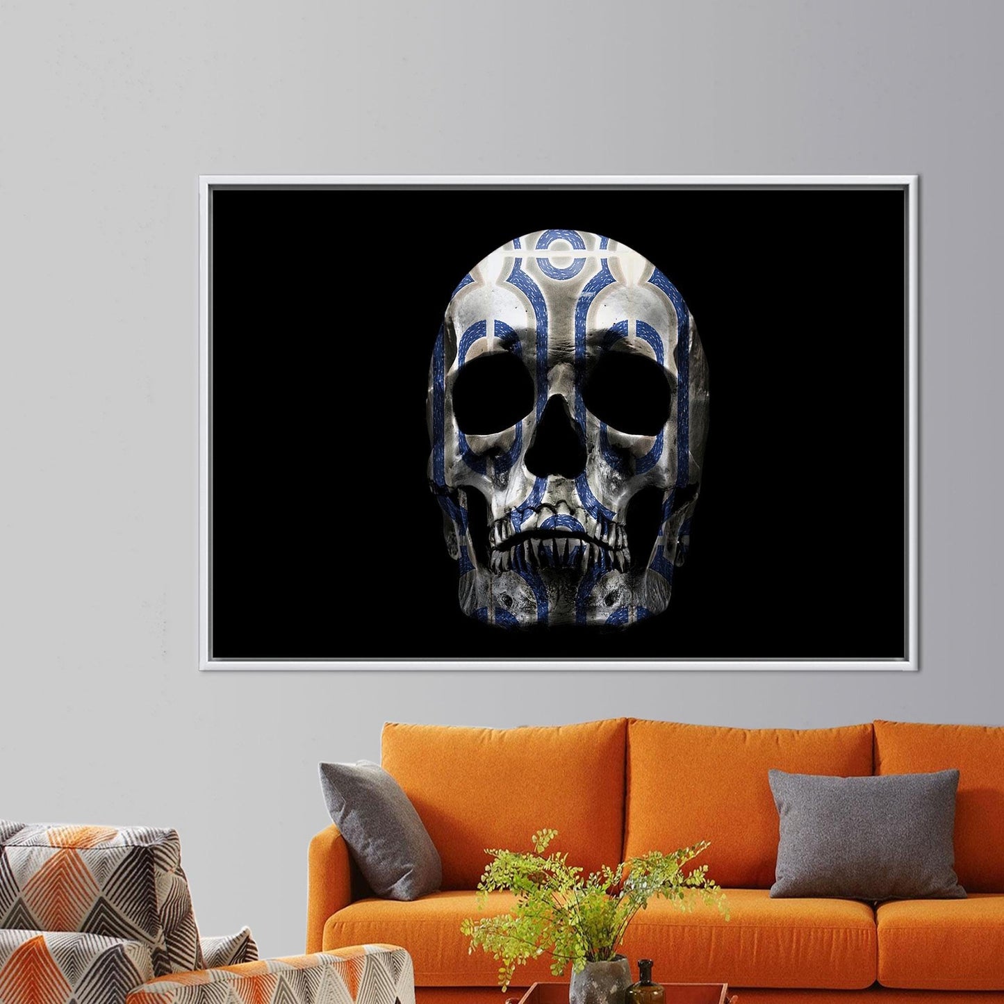 Skull Ornate Pattern Canvas Print