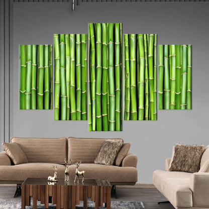 Bamboo Tree Wall Hanging Canvas, Farmhouse Decor, Nature Plant Art, Personalized Baby Girl Gift, 3D