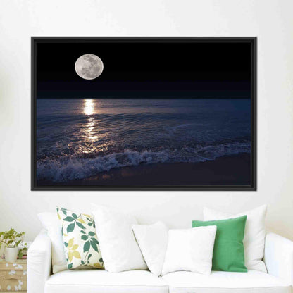 Sea and Moon Landscape Hangings Canvas Print
