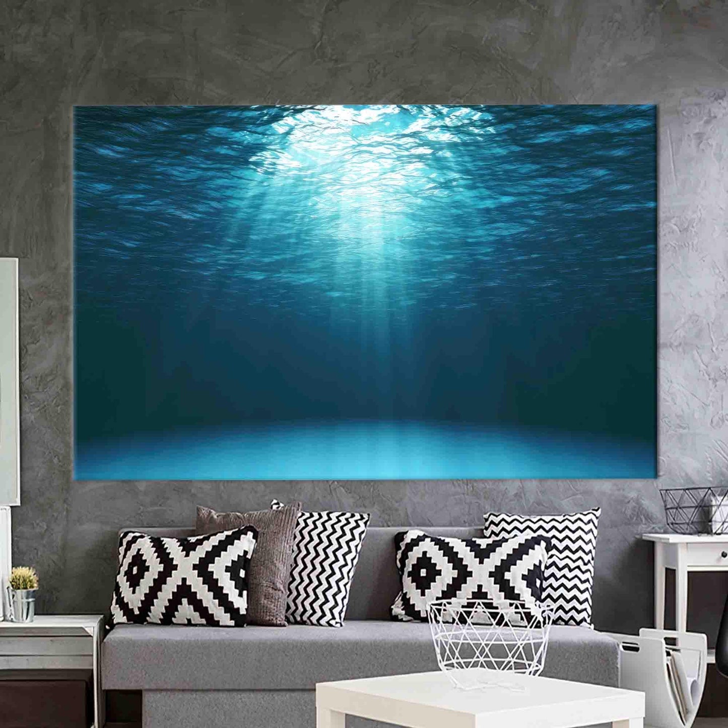 Sun Rays Underwater Coastal Landscape Canvas Print