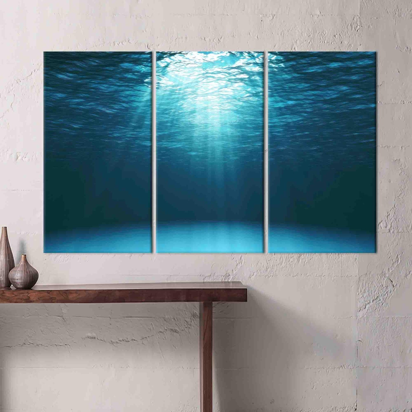Sun Rays Underwater Coastal Landscape Canvas Print