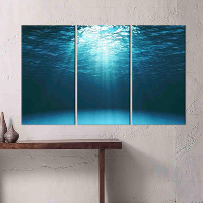 Sun Rays Underwater Coastal Landscape Canvas Print