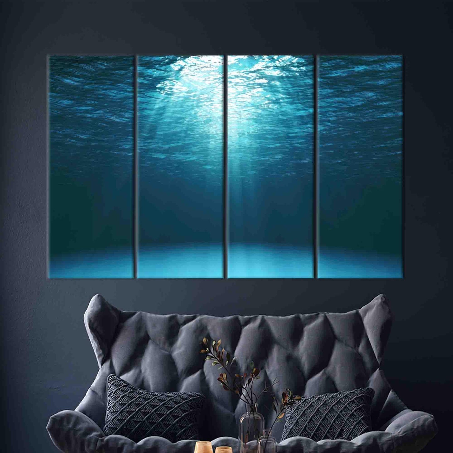 Sun Rays Underwater Coastal Landscape Canvas Print