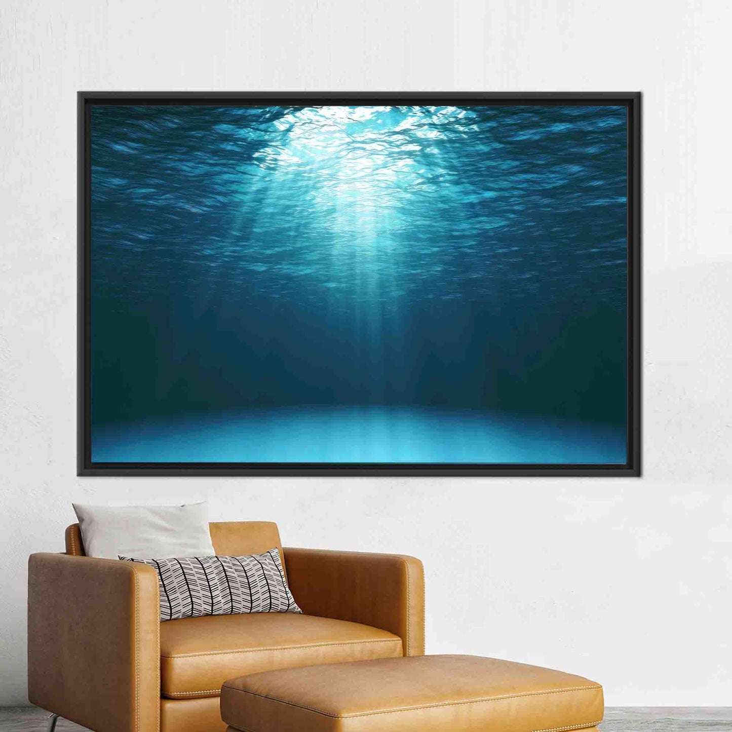 Sun Rays Underwater Coastal Landscape Canvas Print