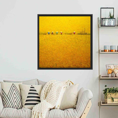 Rice Paddy Field Rich Harvesting Canvas Print
