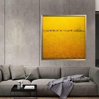Rice Paddy Field Rich Harvesting Canvas Print