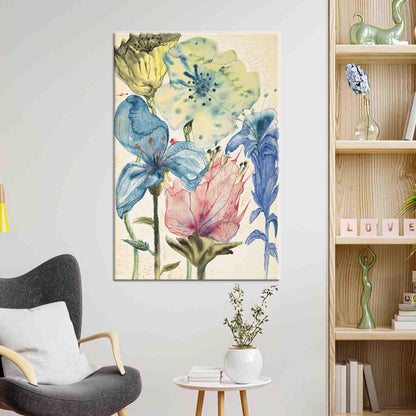 Elegant Floral Canvas Wall Art - Printed Canvas Decor for Home, Personalized Wedding Gift