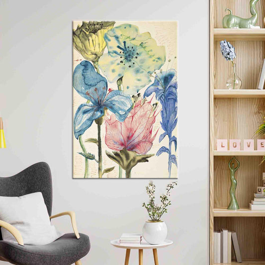 Elegant Floral Canvas Wall Art - Printed Canvas Decor for Home, Personalized Wedding Gift
