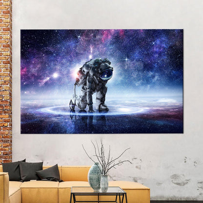 Astronaut Landing Canvas Decor: Printed Artwork for Astronaut Lovers, Kitchen Wall Art