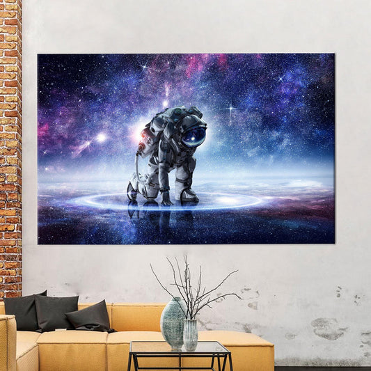 Astronaut Landing Canvas Decor: Printed Artwork for Astronaut Lovers, Kitchen Wall Art