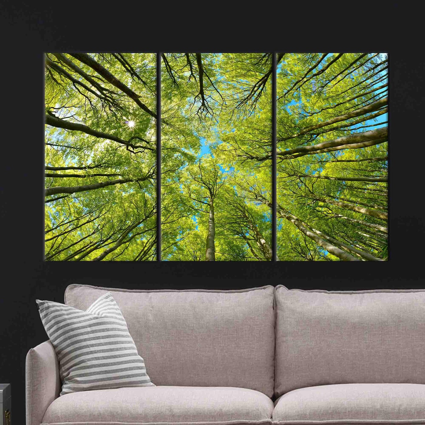 Green Tree Branch Landscape 3D Canvas Print