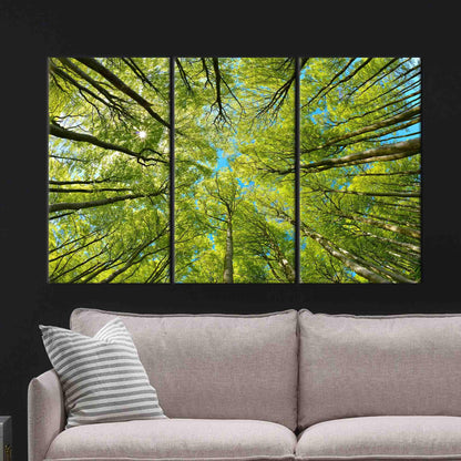 Green Tree Branch Landscape 3D Canvas Print