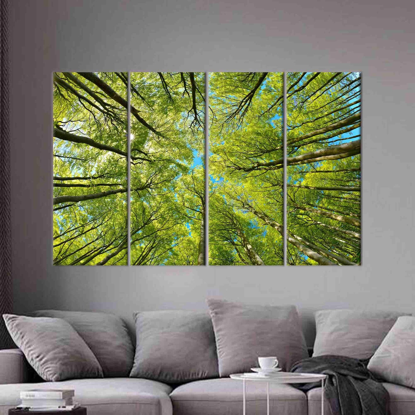 Green Tree Branch Landscape 3D Canvas Print
