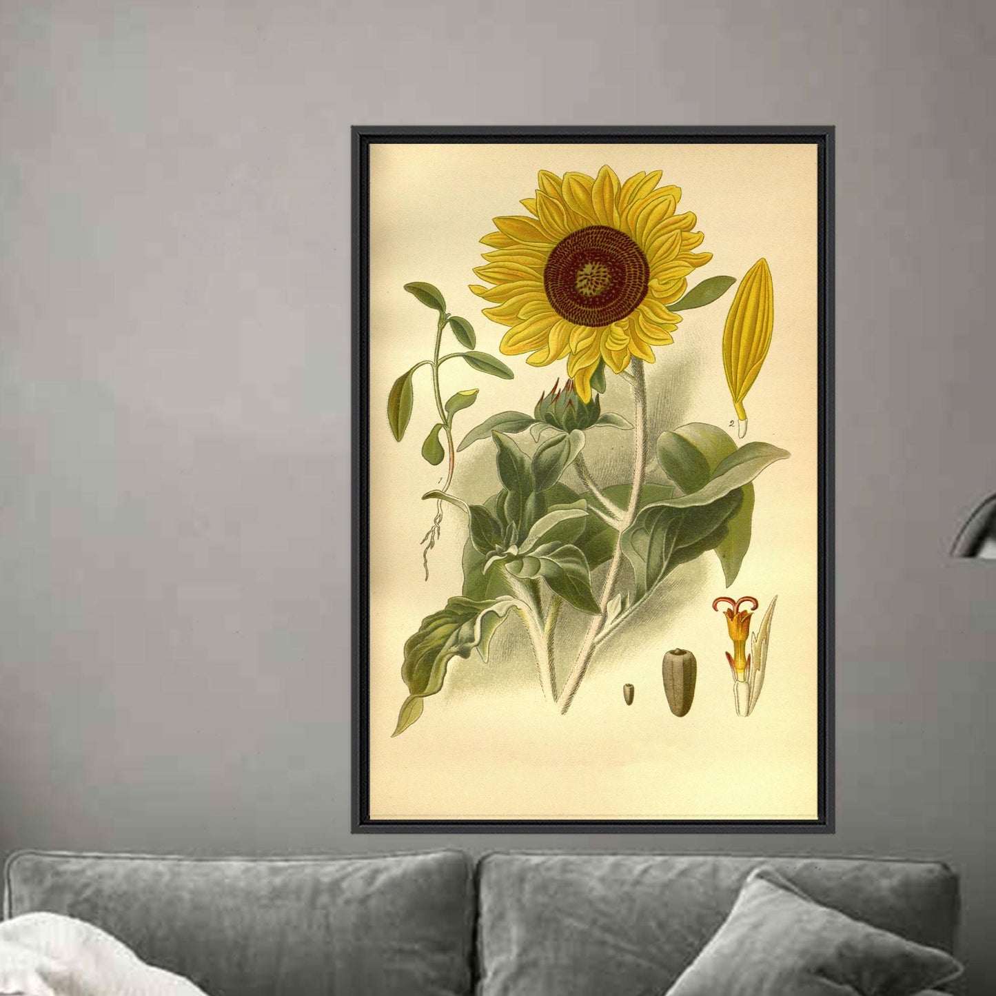 Vintage Sunflower Canvas Art, Handmade 3D Flower Canvas Print, Sunflower Painting Canvas Gift