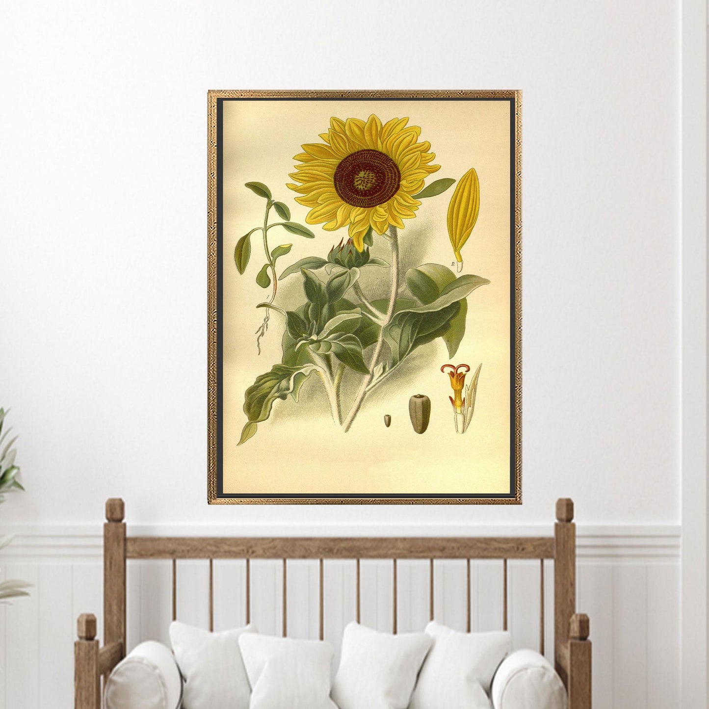 Vintage Sunflower Canvas Art, Handmade 3D Flower Canvas Print, Sunflower Painting Canvas Gift
