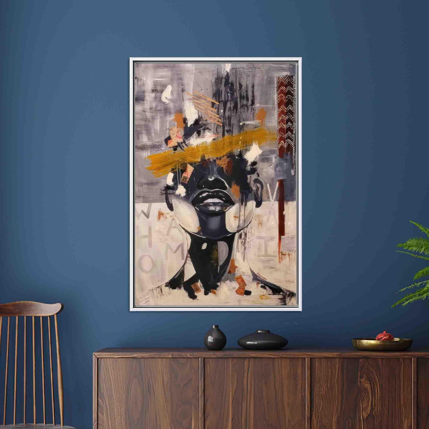 Abstract Woman Face Painting Canvas Print