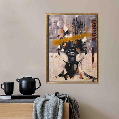 Abstract Woman Face Painting Canvas Print