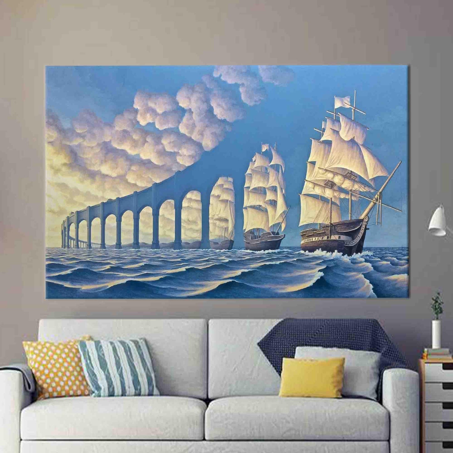 Surreal Bridge Made Sky Canvas Print