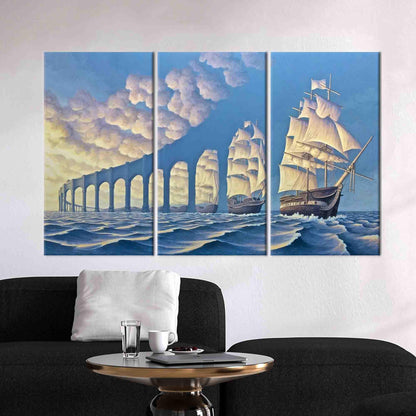 Surreal Bridge Made Sky Canvas Print