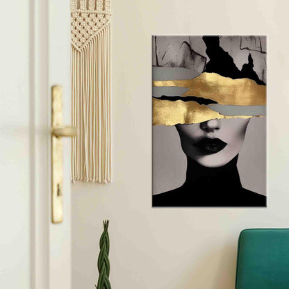 Golden Woman Abstract Printable Canvas Print