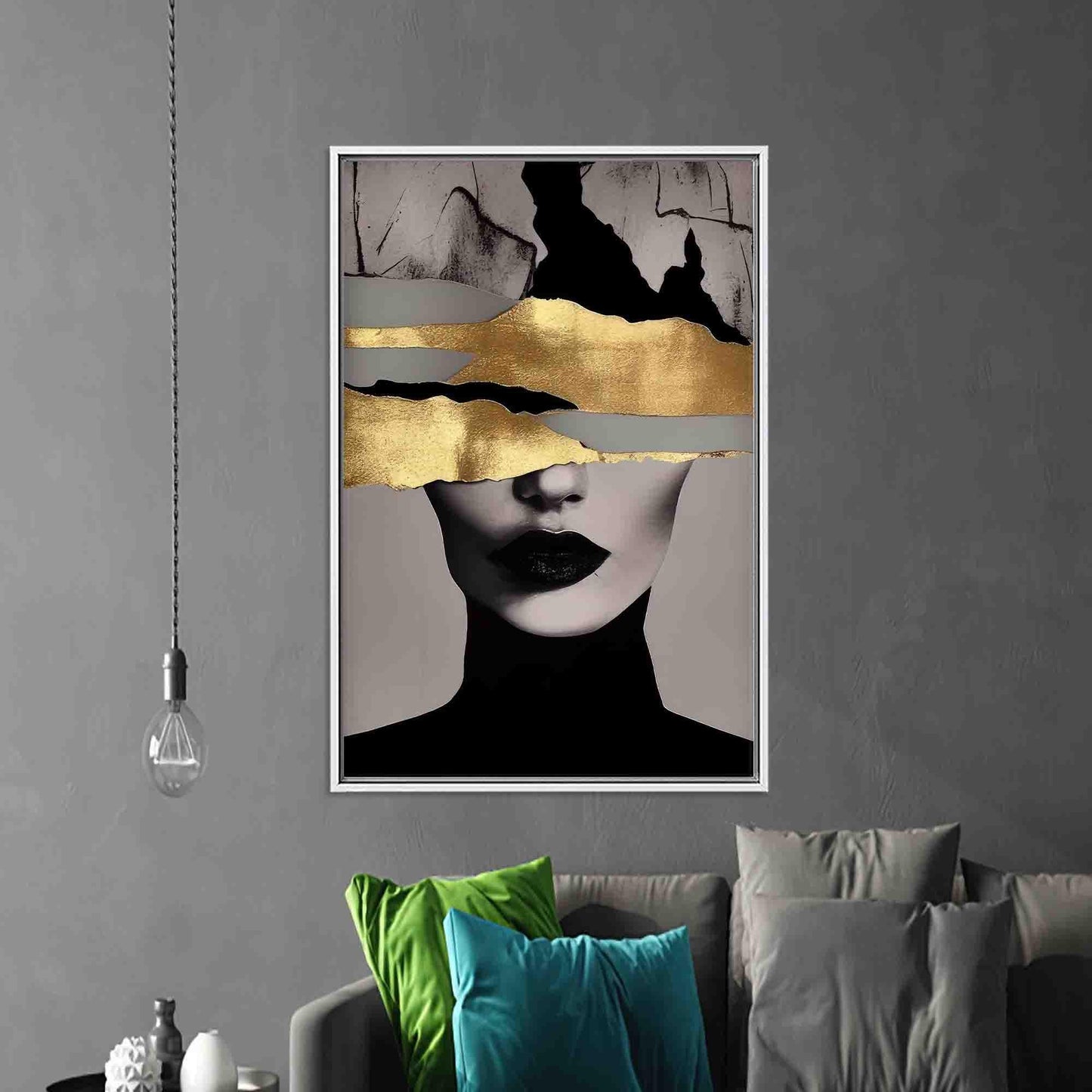 Golden Woman Abstract Printable Canvas Print