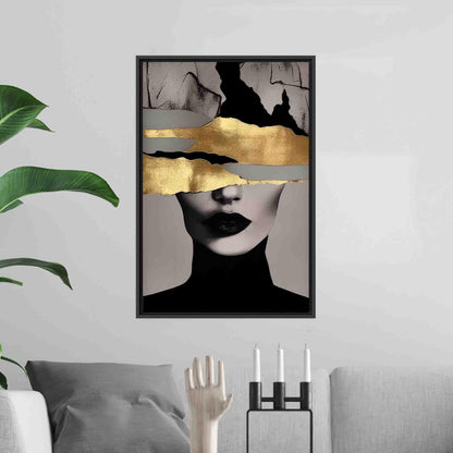 Golden Woman Abstract Printable Canvas Print