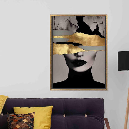 Golden Woman Abstract Printable Canvas Print
