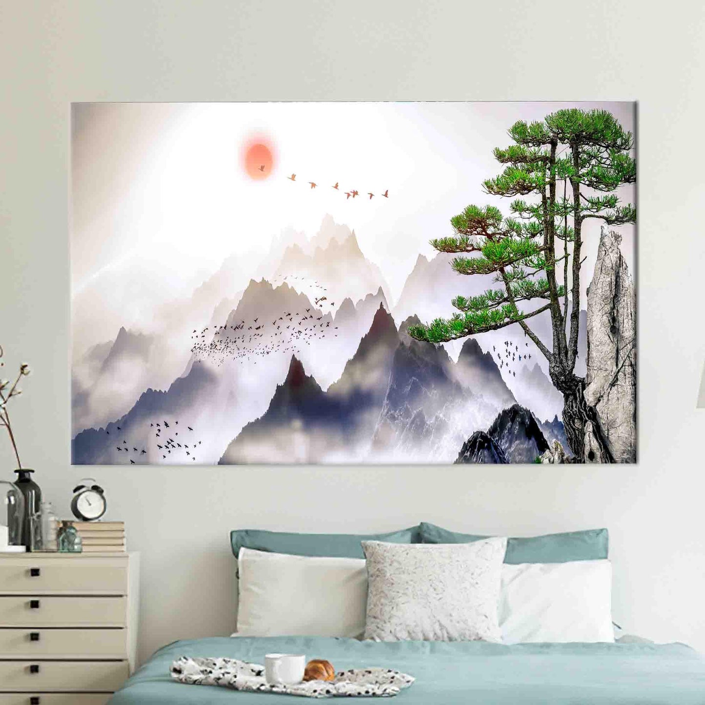 Mountain Bohemian Japanese Landscape Canvas Print